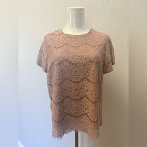 Blush Lace Overlay Top | Size L